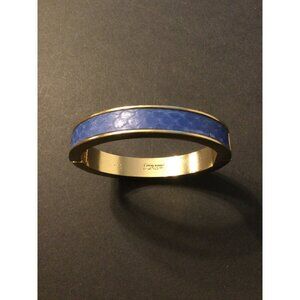 J Crew blue & gold cuff clip closure statement bracelet